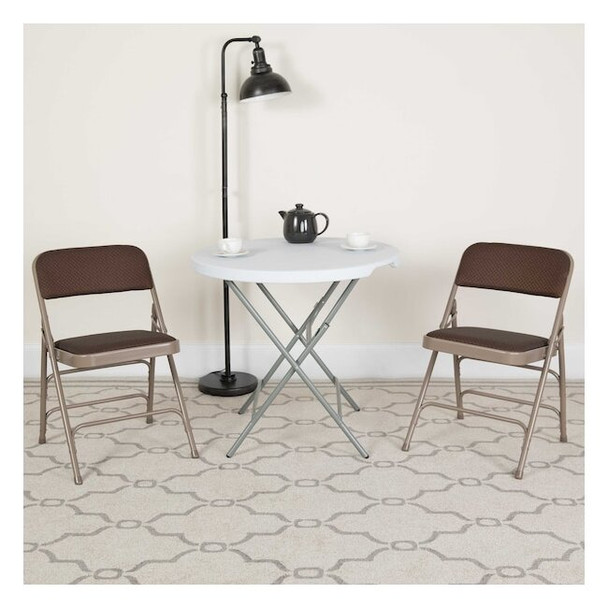 Flash Furniture Brown Fabric Metal Chair,PK4 4-AW-MC309AF-BRN-GG