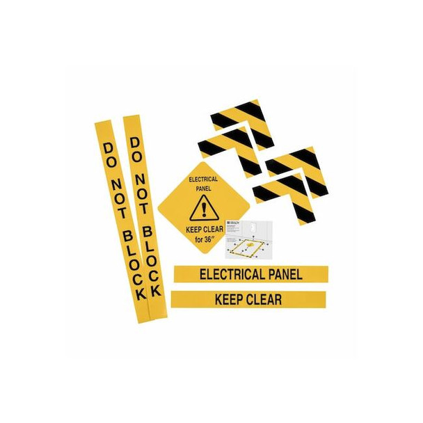 Floor Marking Kit, 3 in Height, 3 in Width, Vinyl, Not Applicable, English
