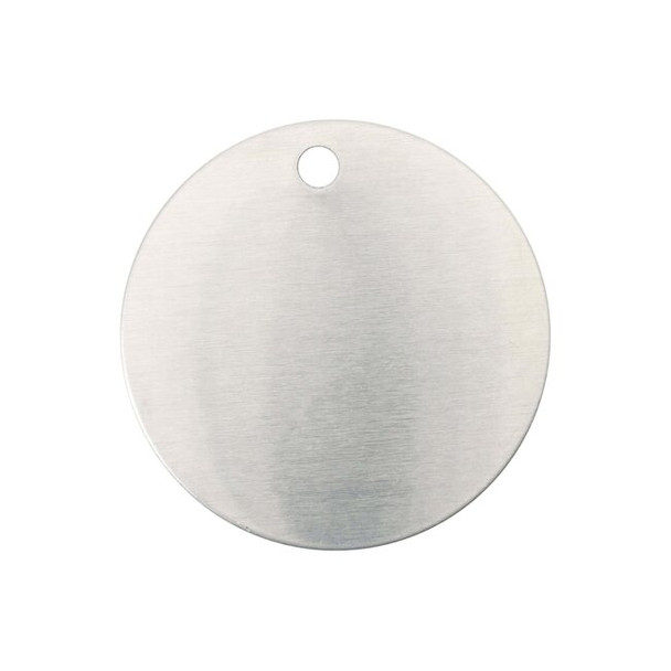 Blank Tag, Brass, 2 in H x 2 in W, Silver, Round, 25 PK
