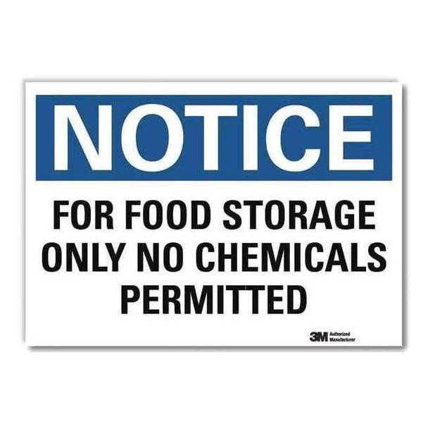 Notice Sign, 5 in H, 7 in W,Horizontal Rectangle, English, U5-1235-RD_7X5