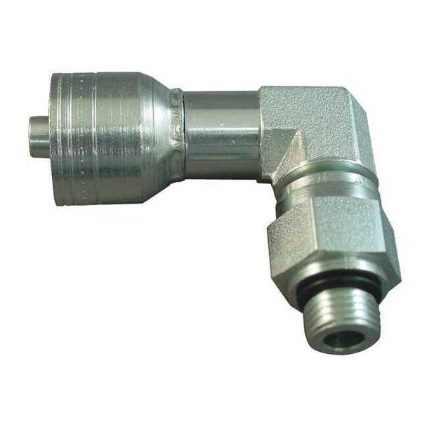 Eaton Aeroquip Crimp Fitting,90 deg.,3/8" ID,9/16",MORB 1AA6SBB6