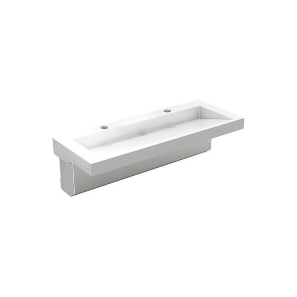 Acorn Controls Bathroom Sink, White, Rectangular, 48"x15" 3802-09-H1-OCC11