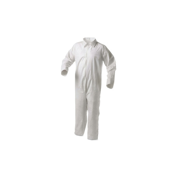 KleenGuard™ A35 Economy Liquid & Particle Protection Coveralls, Zipper Front/Open Wrists/Ankles, White, 5XL