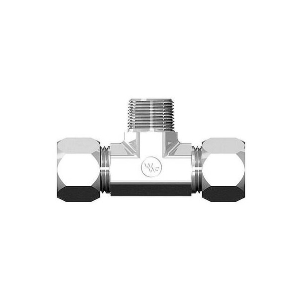 Weatherhead Tee,Steel,Comp1/2",Comp1/2",MNPT1/2" 7605X08X08X08
