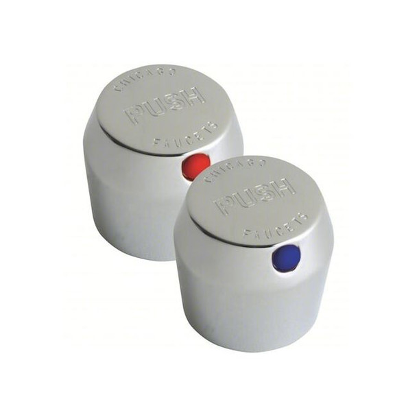 Chicago Faucet PUSH BUTTON CAP HANDLE, PAIR 665-PRJKCP
