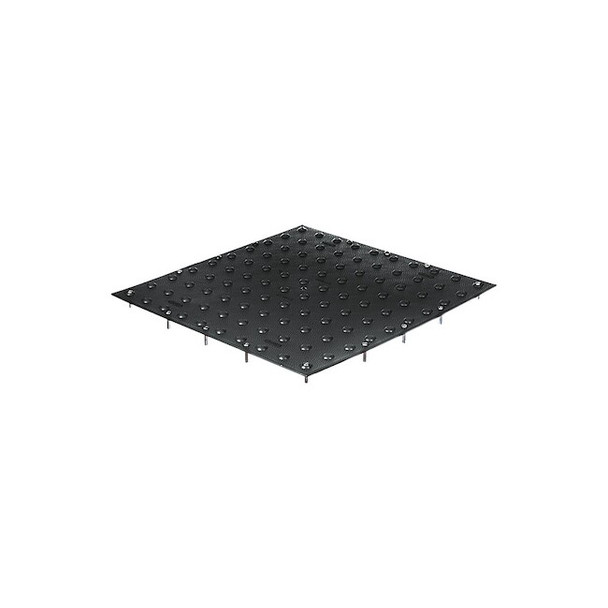 Detectable Warning Tile Polymer Black, 36 in W x 24 in L, 3/16 in Thick