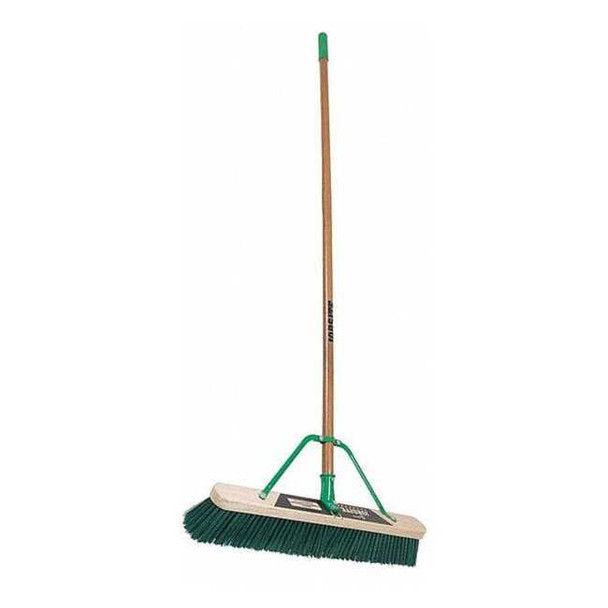 Quickie 24 in Sweep Face Push Broom, Stiff, Synthetic, Green 868SU