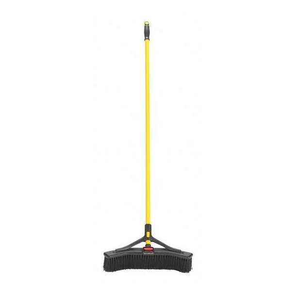 18 in Sweep Face Angle Broom, Medium, Synthetic, Black