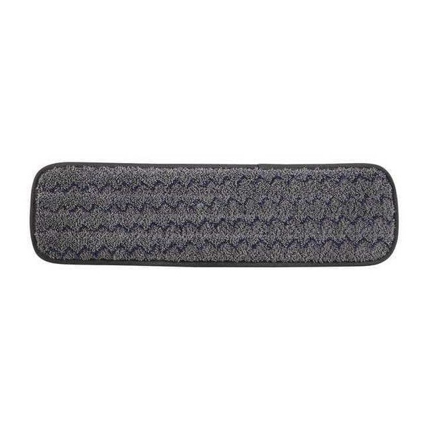 20.8 in L Flat Mop Pad, Hook-and-Loop Connection, Gray, Microfiber