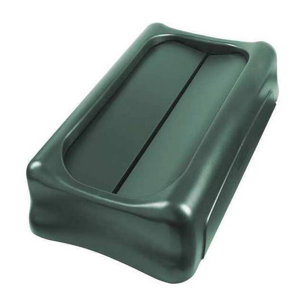 Rubbermaid Commercial Slim Jim Trash Can Lid, Green, Resin 1829400