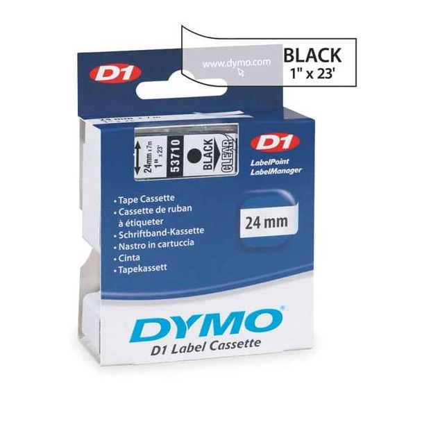 Dymo Adhesive Label Tape Cartridge 1/2" x 23 ft., Black/Yellow 45018