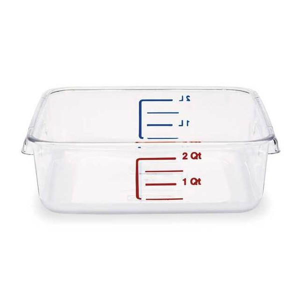 Rubbermaid Commercial Square Storage Container,2 qt,Clear FG630200CLR