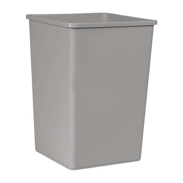 Untouchable(R) 35 gal Square Indoor Plastic Can, Gray, None, Plastic, 19 1/2 in