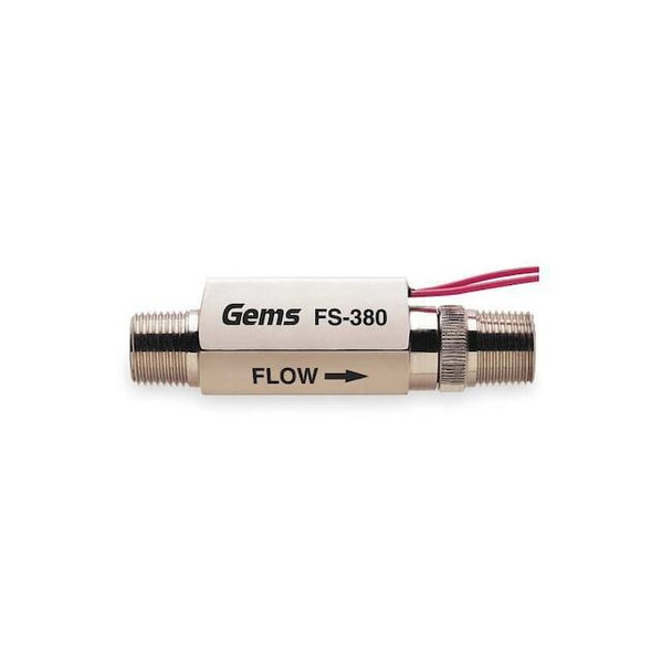 Gems Sensors 3/8" MNPT SPST NO Liquid Flow Switch 0.15 gpm FS-380, 193482