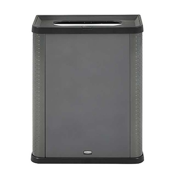 Elevate(TM) 23 gal Rectangular Indoor Metal Can, Gray, None, Metal, 12 3/4 in