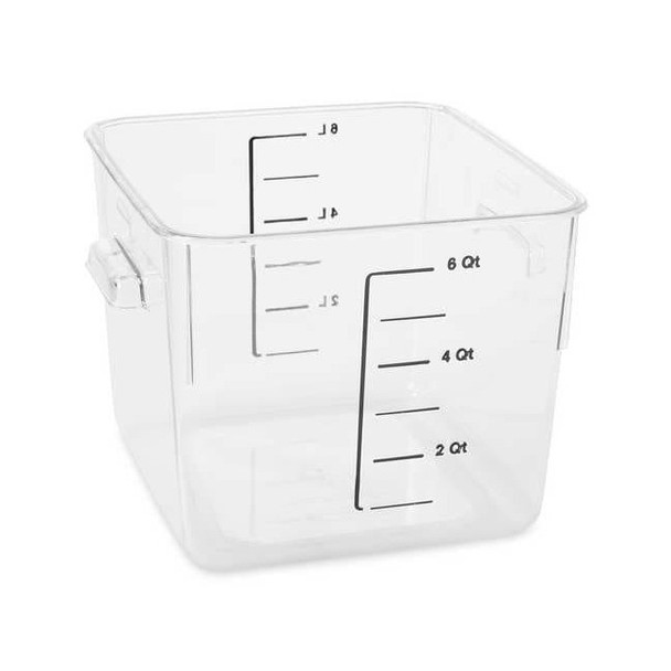 Rubbermaid Commercial Square Storage Container,6 qt,Clear FG630600CLR