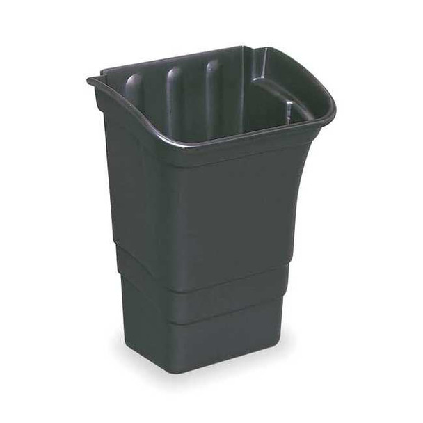 8 gal Square Utility Cart Bin, Black, Plastic, 17 in