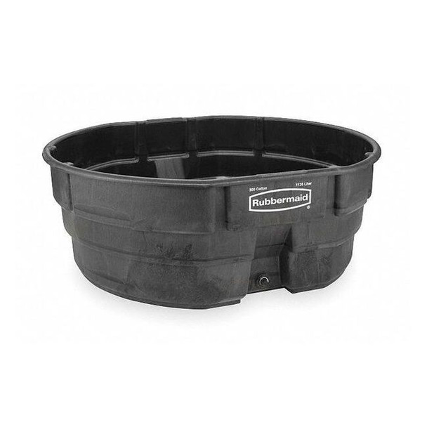 Stock Tank, L 63 1/4, W 69, Cap 300 gal., Black