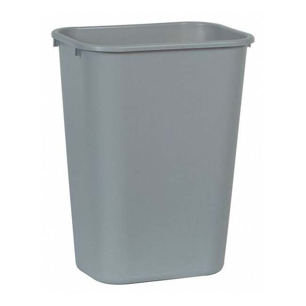 Deskside 10 gal Rectangular Indoor Plastic Can, Gray, None, Plastic, 11 in