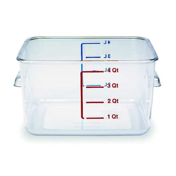 Rubbermaid Commercial Square Storage Container,4 qt,Clear FG630400CLR