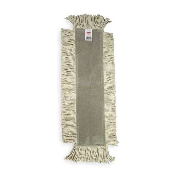 24 in L Dust Mop, Slide On Connection, Cut-End, White, Cotton, FGL15300WH00