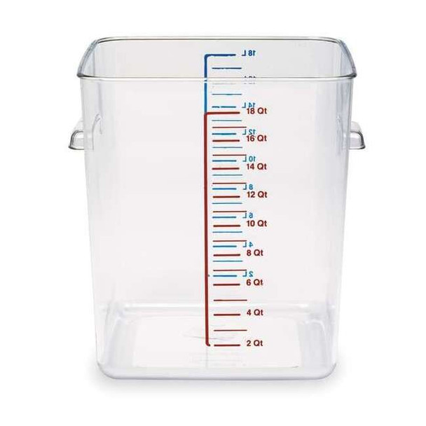Rubbermaid Commercial Square Storage Container,18 qt,Clear FG631800CLR