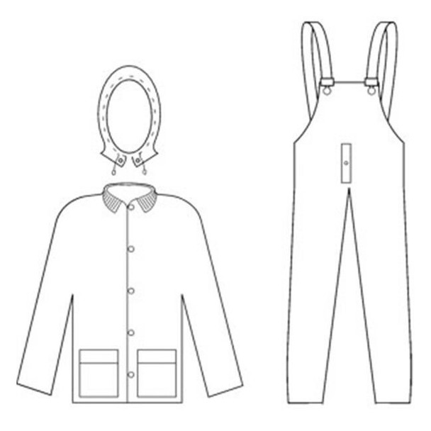 MCR Safety® Classic Plus 3-Piece Rain Suit, Large, Yellow, 1/Each