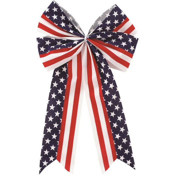 Holiday Trims 12 In. W. x 21 In. L. 4-Loop Elegant Patriotic Bow 8245