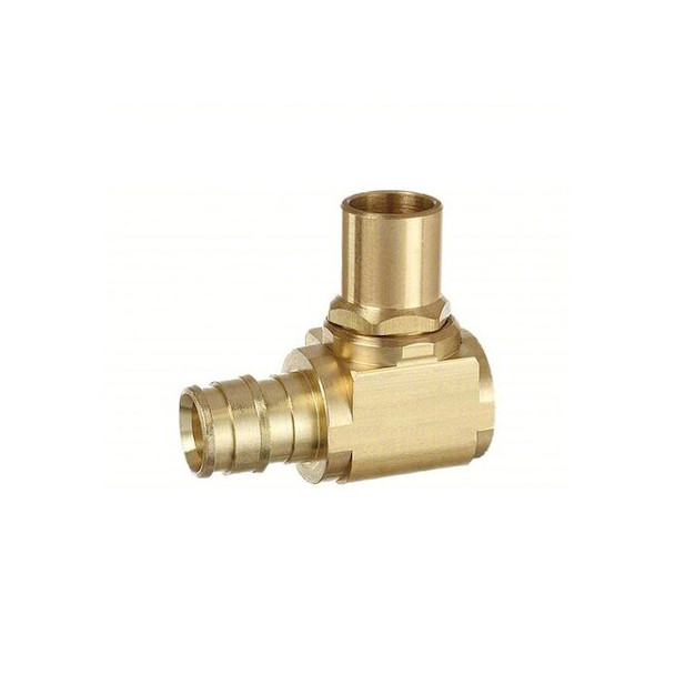 Uponor Elbow, Brass, BSPP 1/2 in, Barbed 1/2 in LF4730500