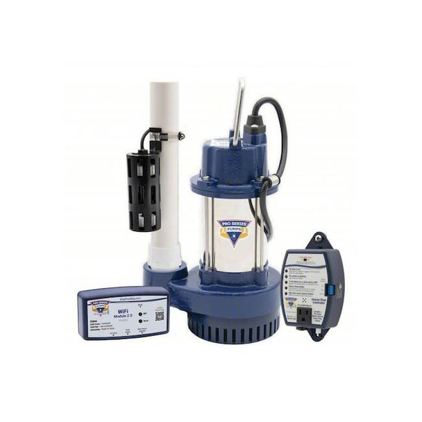 Pro Series Pumps SubmersibleSumpPump,20ft,13.375in,115VAC S3050-DFC2-WiFi2