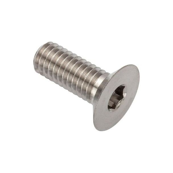 M6-1.00 Socket Head Cap Screw, Flat, Plain 316 Stainless Steel, 16 mm Length
