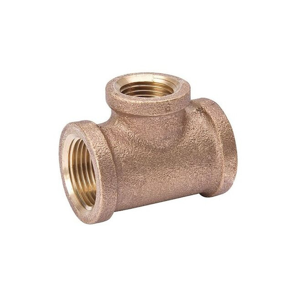 Reducing Tee Red Brass Reducing Tee, 1 1/2 in Female NPT X 1 1/2 in Female NPT