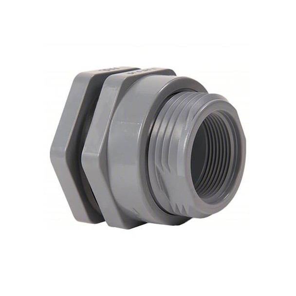 Hayward Flow Control Bulkhead Fitting,EPDM,3 3/4"L,PVC BFA1005CEL