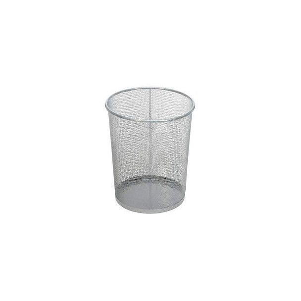 Rubbermaid Round Steel Wire Mesh Wastebasket Silver 5 Gal. FGWMB20SLV