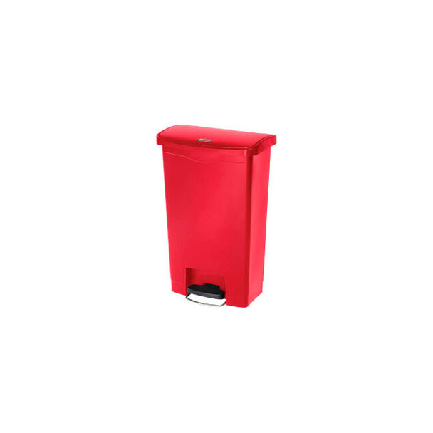 Rubbermaid Slim Jim 1883564 Plastic Step On Container Front Step 8 Gallon - Red