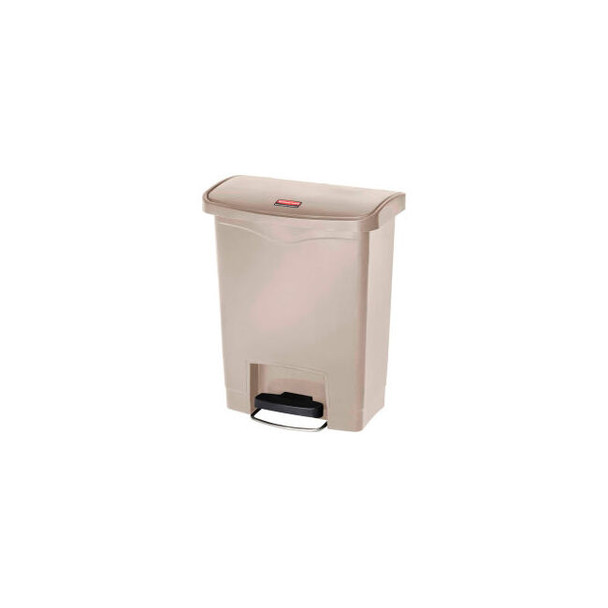 Rubbermaid Slim Jim 1883456 Plastic Step On Container Front Step 8 Gallon - Beig