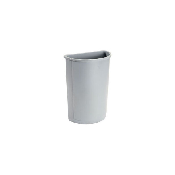 21 Gallon Half Round Rubbermaid Waste Receptacle - Gray