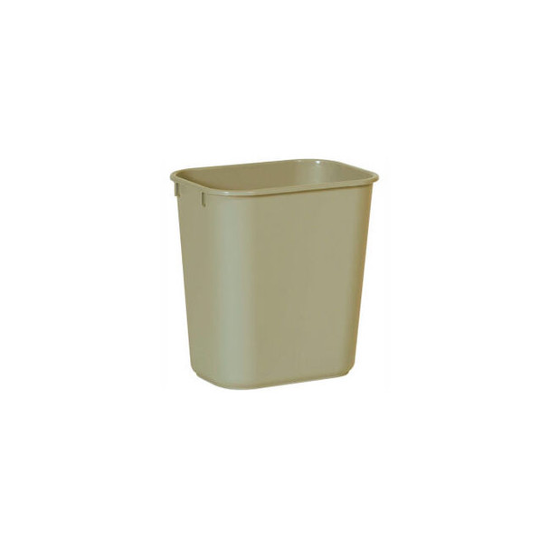 Rubbermaid Soft Molded Plastic Small Wastebasket 3.5 Gallon Capacity Tan
