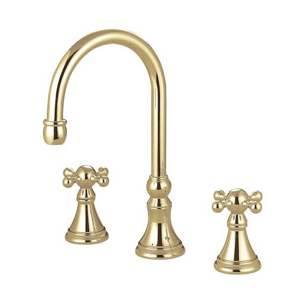 Kingston Brass Roman Tub Faucet, Polished Brass, Deck Mount KS2342KX