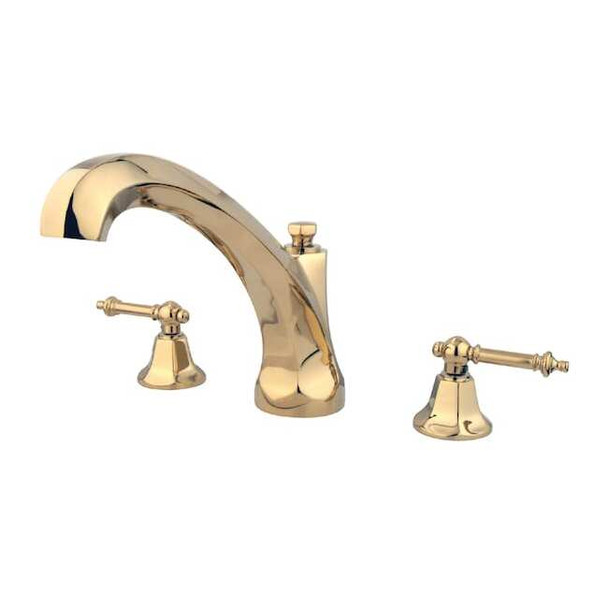 Kingston Brass Roman Tub Faucet, Polished Brass, Deck Mount KS4322TL