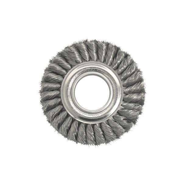 Wide Face Standard Twist Knot Wire Wheel, 6 in Dia. x 1 3/8 W, 8,000 rpm