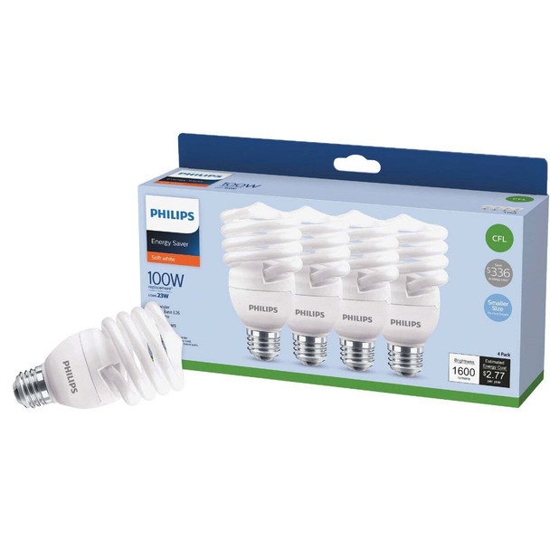 Energy Saver 4pk 23w T2 Sw Cfl Bulb 570291