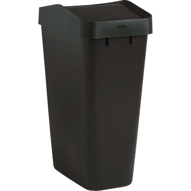 Rubbermaid 12.2 Gal. Black Swing-Top Wastebasket 2170117