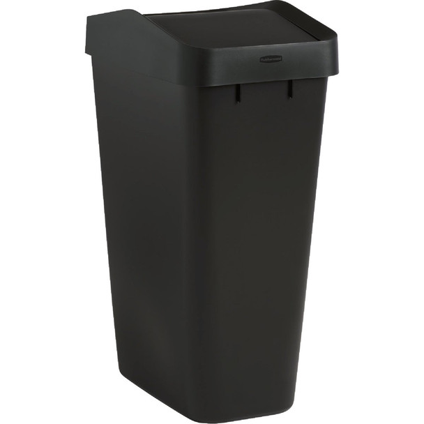 Rubbermaid 12.2 Gal. Black Swing-Top Wastebasket 2170117