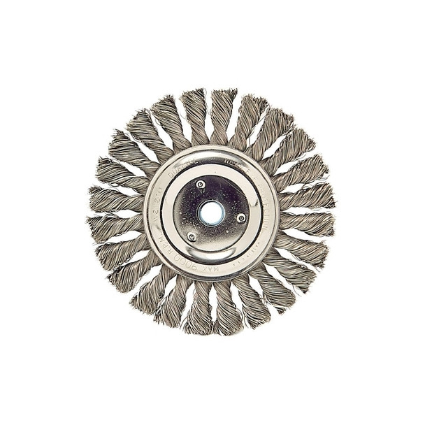 Cable Twist Knot Wire Wheel, 4 in D x 1/4 in W, .02 in Steel Wire, Retail Pack Pack of 5