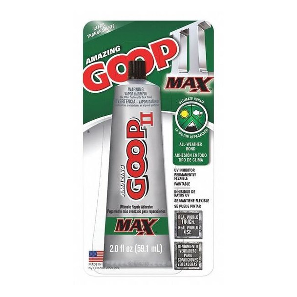 Adhesive, GOOP Series, Clear/Black, 1 to 3 day Full Cure, 2 oz, Tube