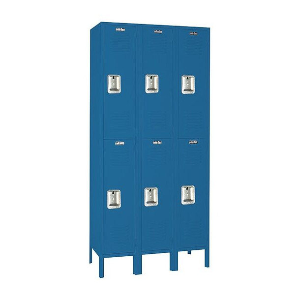 Lyon Wardrobe Locker, 36 in W, 12 in D, 66 in H, (2) Tier, (3) Wide X6C52423SU