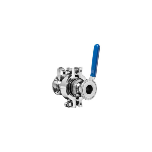 304 SS Easy to Maintain Sanitary Ball Valve with Clamp Fittings - for 1-1/2"" Tu