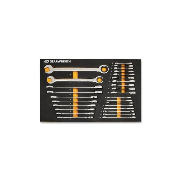 72T Modular Combination Ratcheting Wrench Tool Set, Metric, Includes Precut EVA Foam Tray, 28-Pc