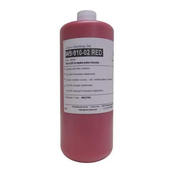 Carco Marking Ink, 1 qt, Red, Pigment WS-910-02 RED